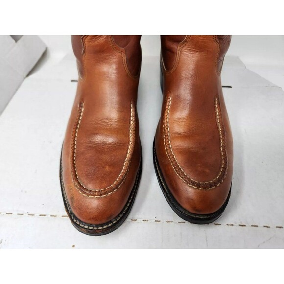 Vintage Nitro Tan Leather Western Cowboy Stitched Boot Men 8 Steel Toe Insulated - Picture 3 of 11